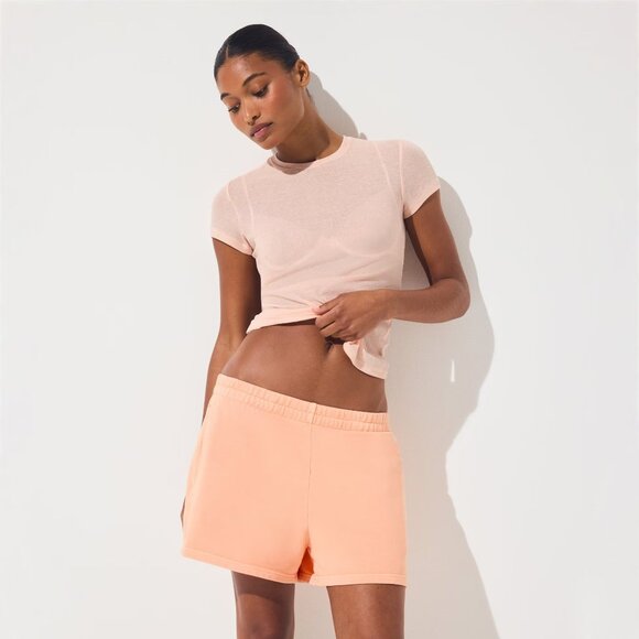 Skims French Terry Classic Short in Cantaloupe, Size Small - Picture 3 of 12